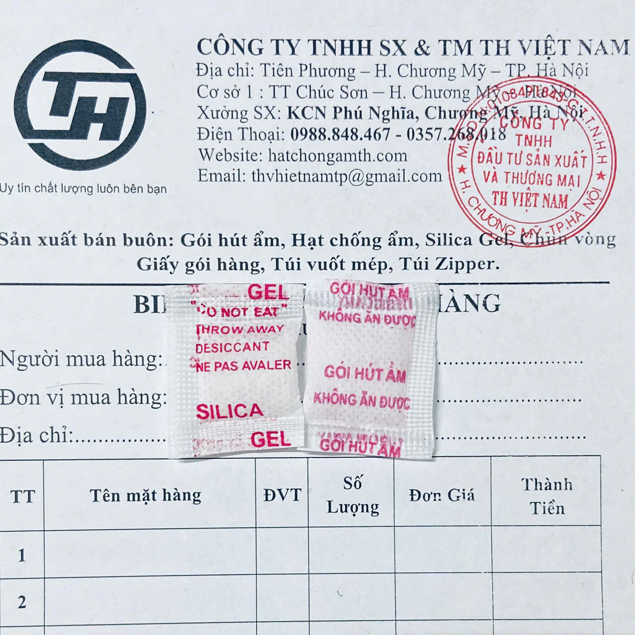Gói hút ẩm 1g